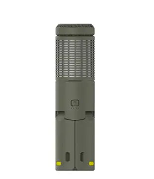 LED Outdoor Camping Lantern reliable lighting solution in green with foldable design and central power button, ideal for outdoor adventures.